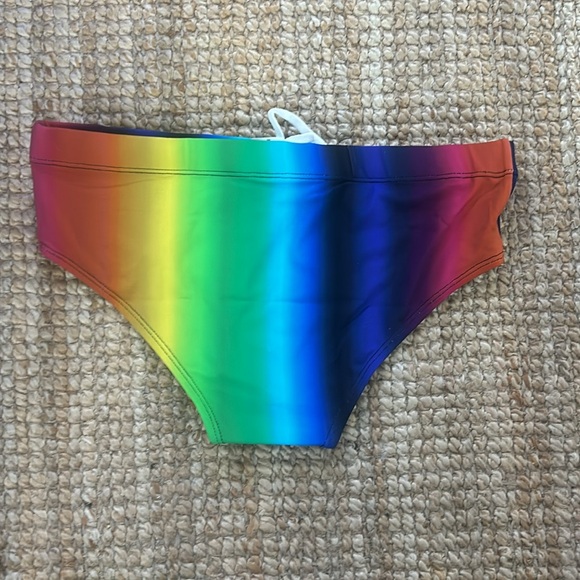 Brazilian Speedo Swim Briefs - Size Large - rainbow design - Brand New - Picture 2 of 3